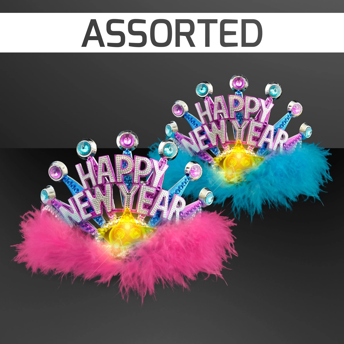 New Year's party princess tiara with flashing LED star 3