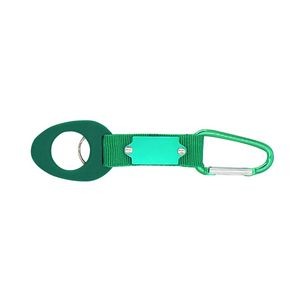 Functional Carabiner Keyring Bottle Holder With Strap And Metal Plate 9