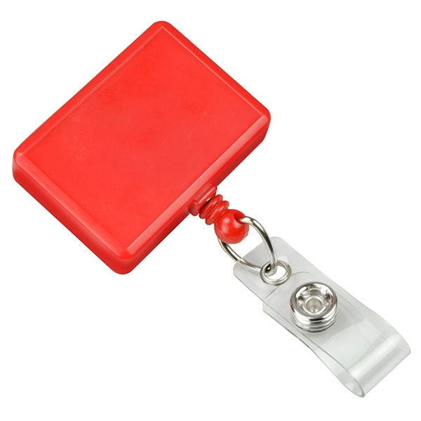 Rectangle Badge Reel w/ Clear Vinyl Strap 3
