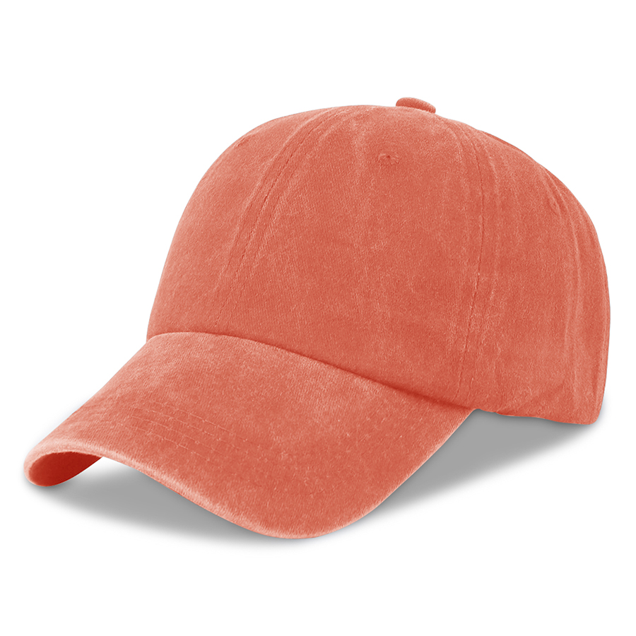 Stock Washed Cotton 6-Panel Baseball Cap w/ D-Ring Metal 43