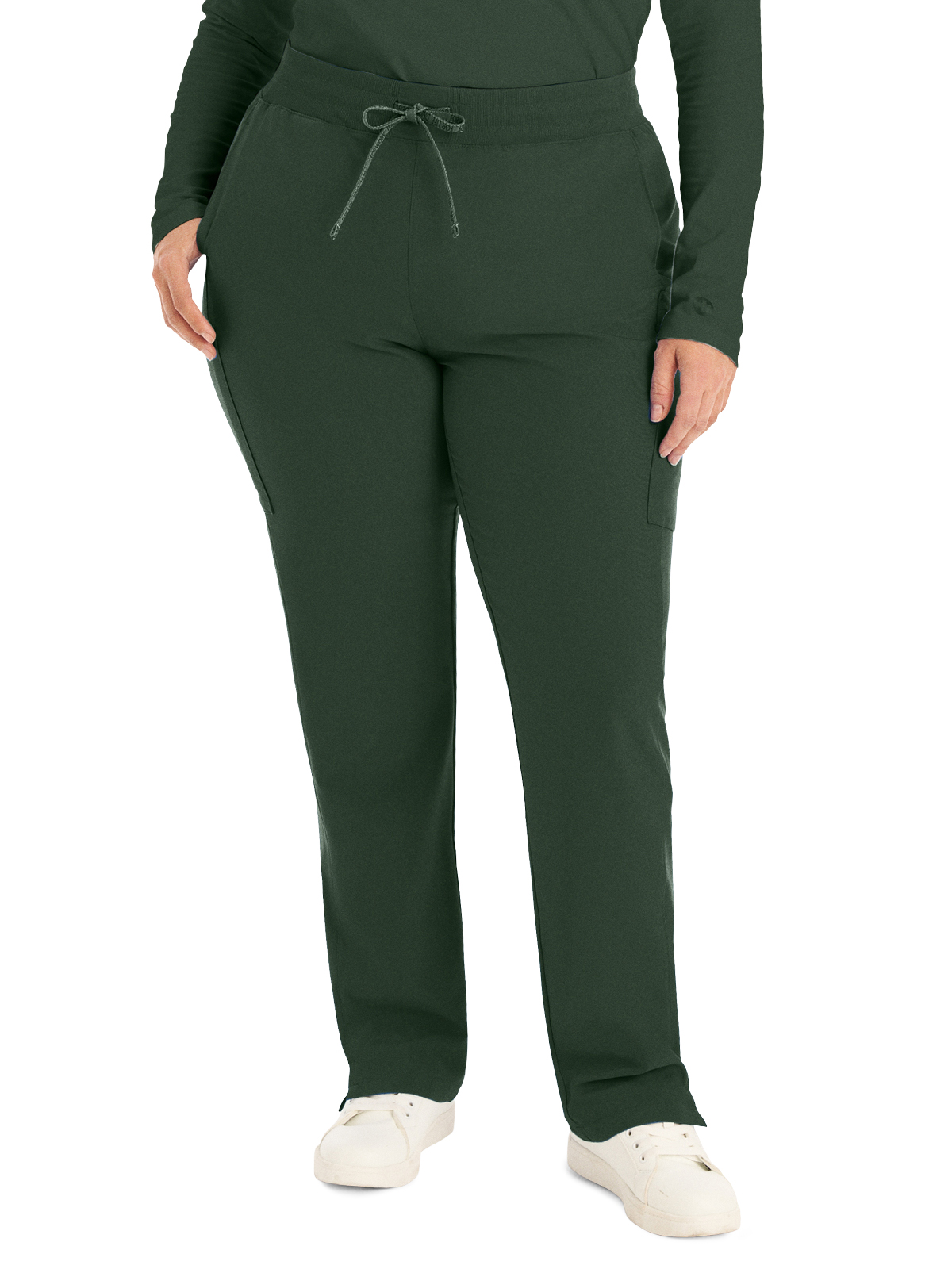 Landau - Forward - Women's Seven-Pocket Mid-Rise Rib-Knit Elastic Waist Cargo Pant 49