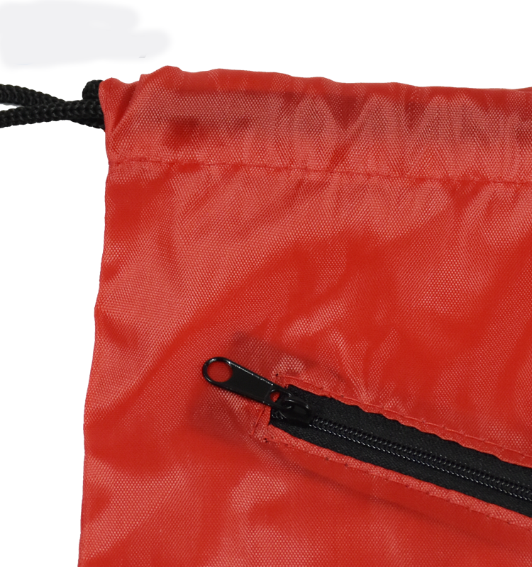 Drawstring Bag with Front Zipper Pocket 3