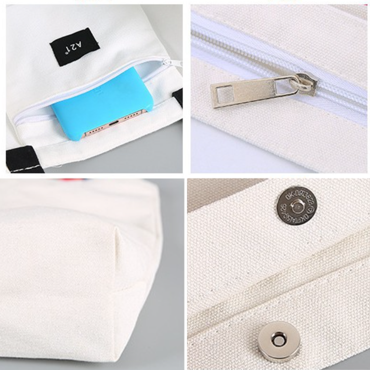 Cotton Heavy Beige Canvas Foldable Shopping Bag, custom tote bag with logo imprint 1