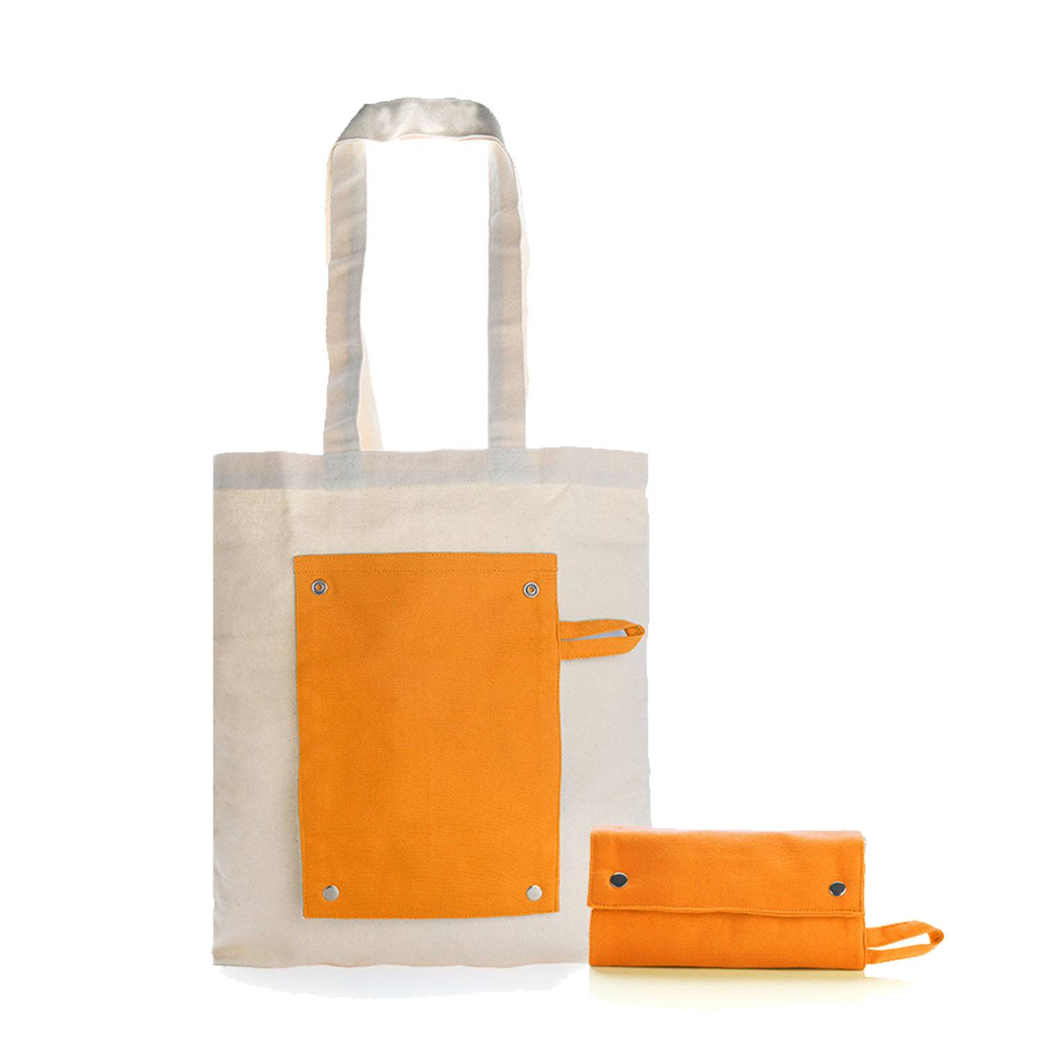 Foldable Portable Canvas Tote Bag, custom tote bag with logo imprint 2