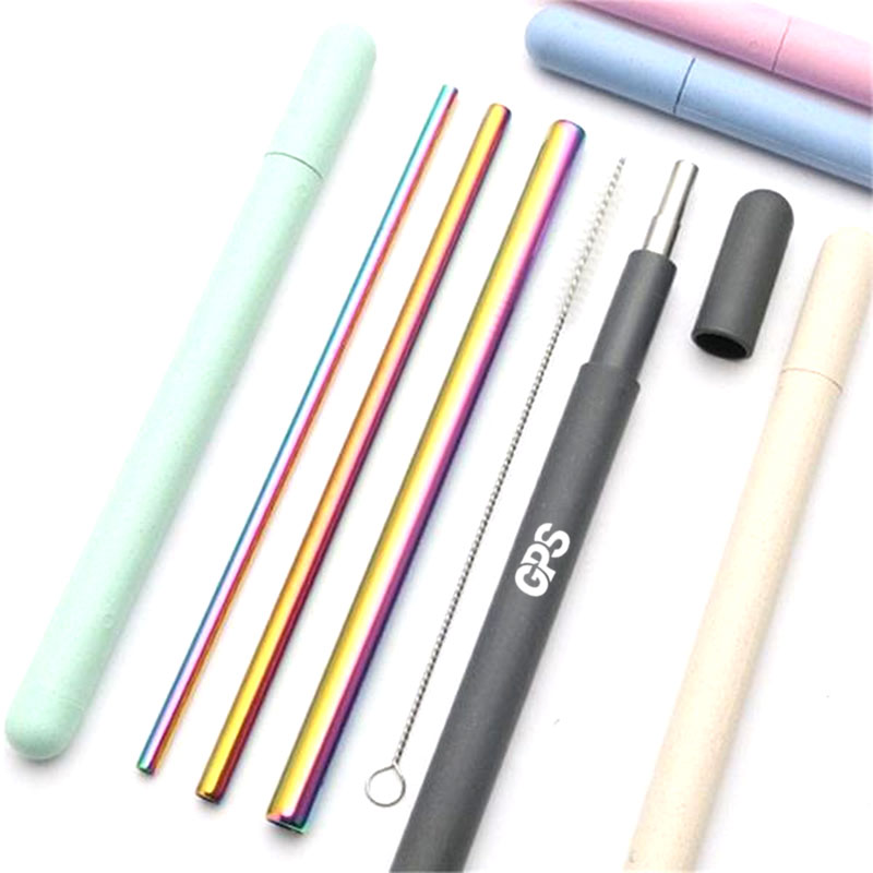 3 PCS Reusable Metal Straws Set 2