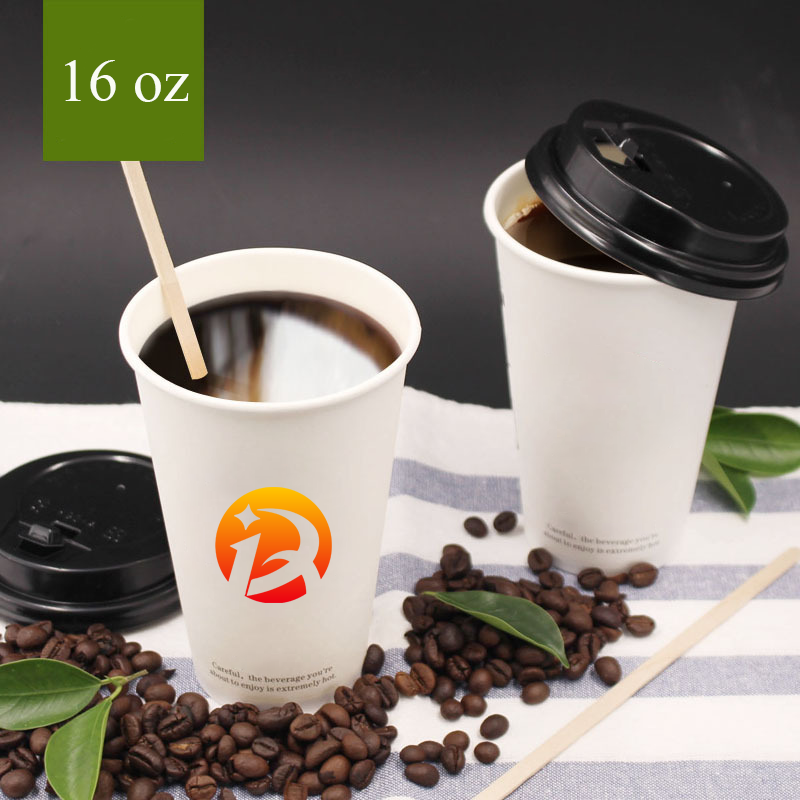 16 oz disposable coffee paper cup with lid 4