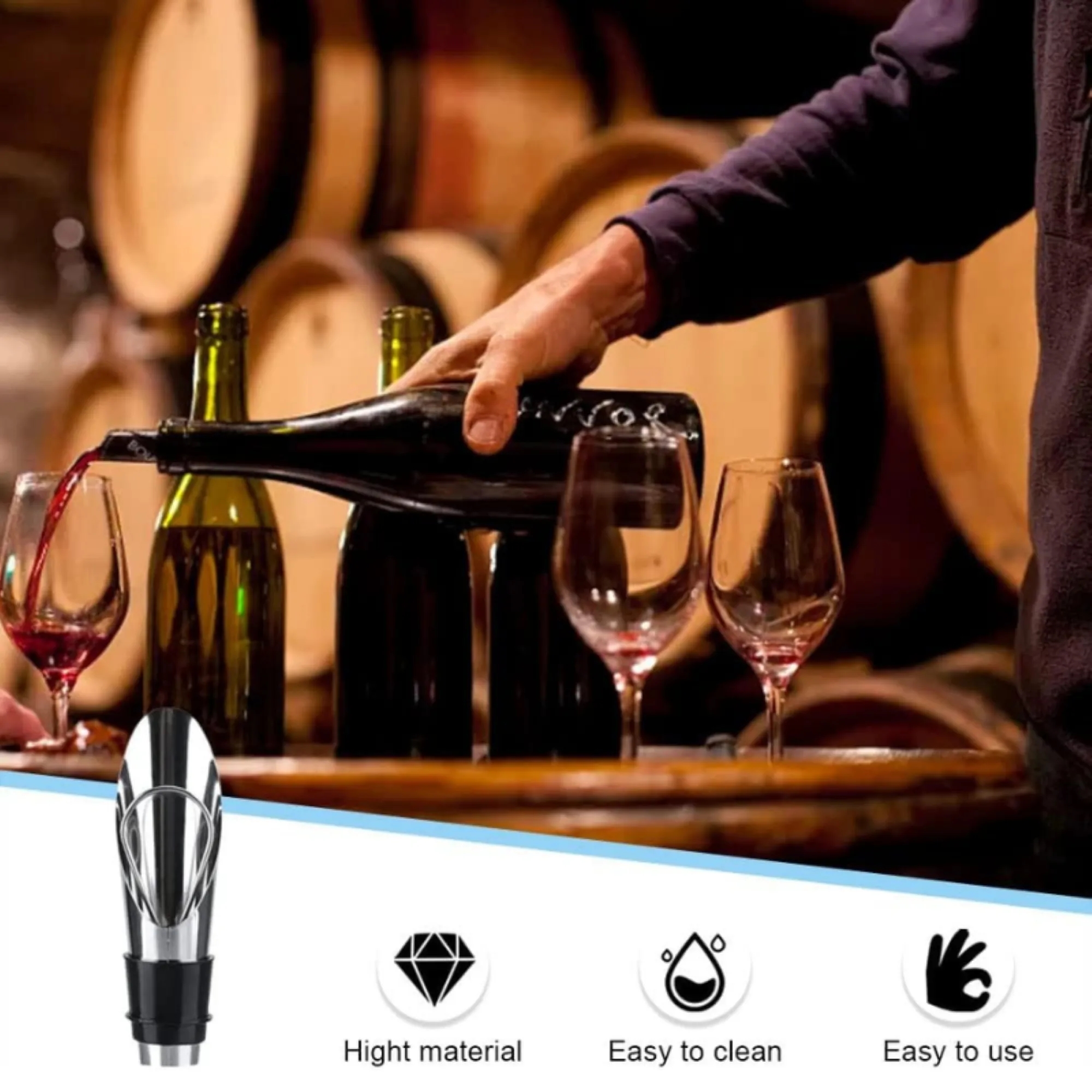 Stainless Steel Red Wine Preservation Wine-Stopper Pourer 3