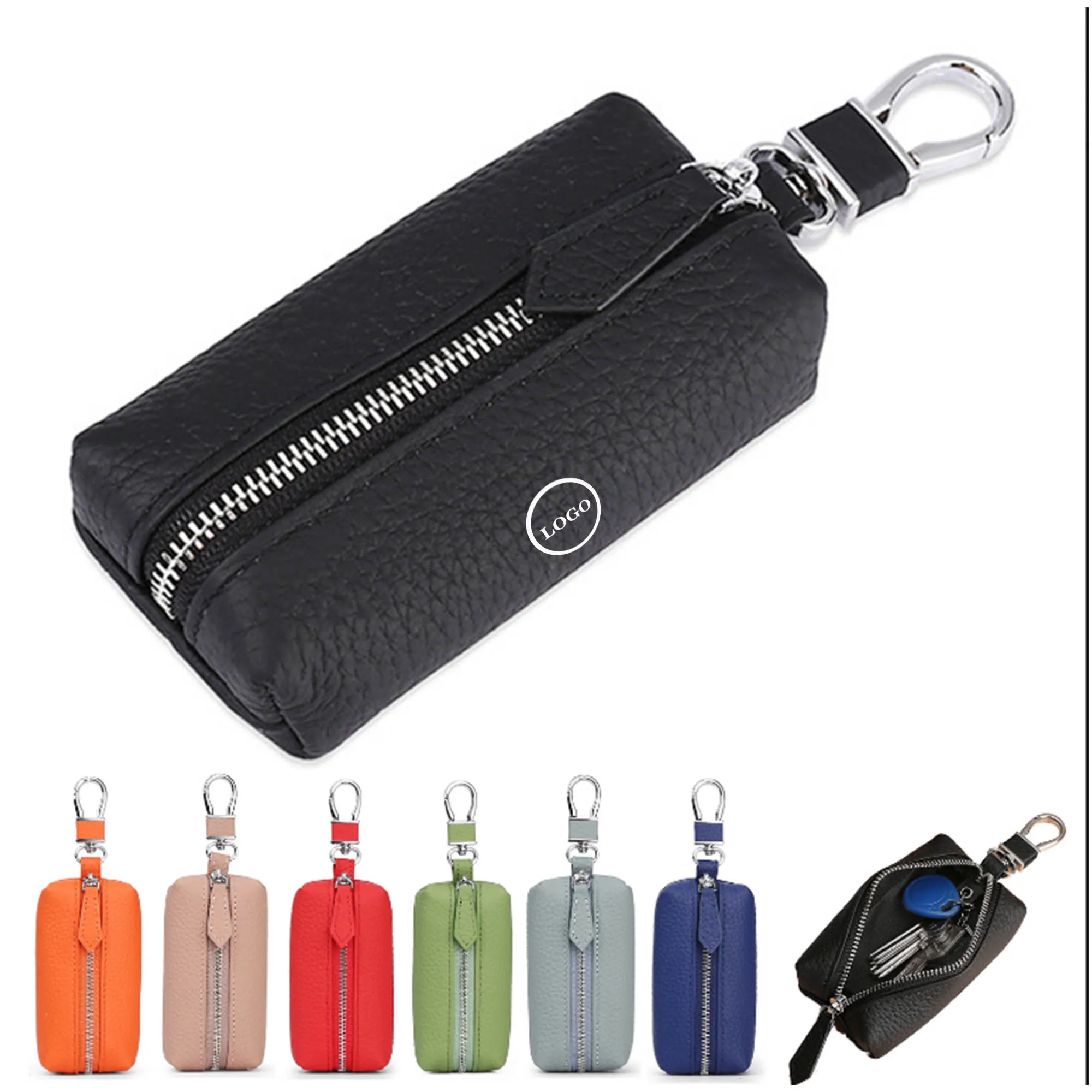 Leather Car Key Holder with Clip 4