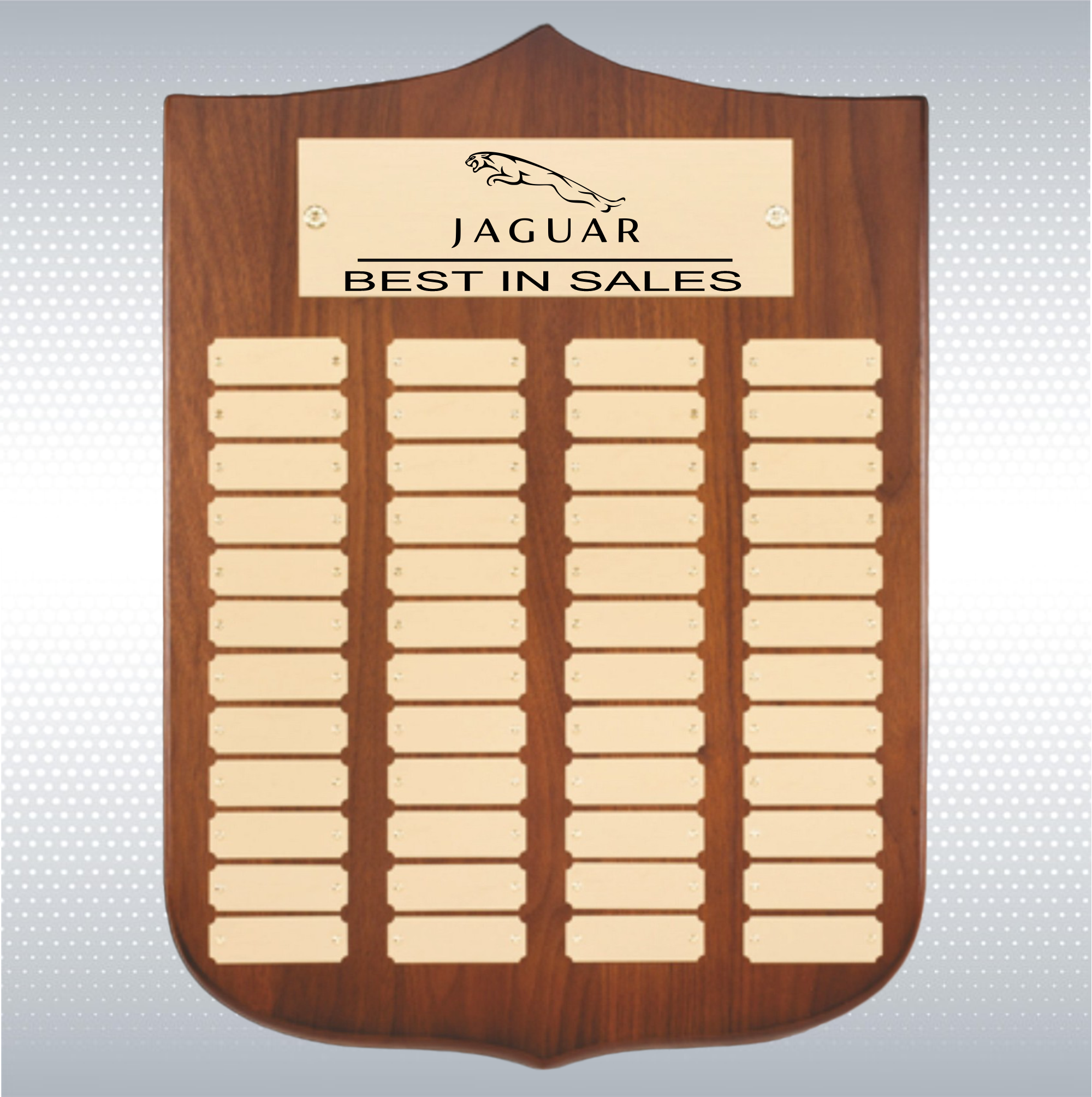 Walnut Perpetual Plaque w/48 Brass Plates 1