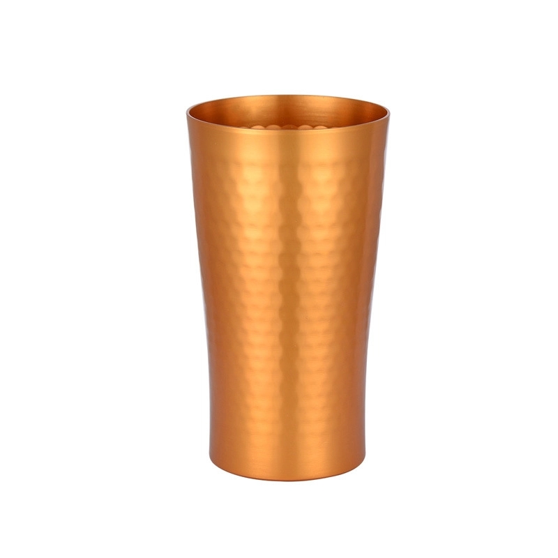 15 Oz Reusable Aluminum Hammered Cup 2