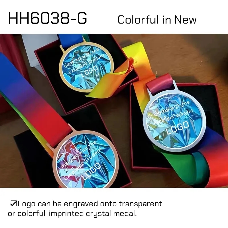 Wholesale Crystal Medals with Ribbon Metal Award 6