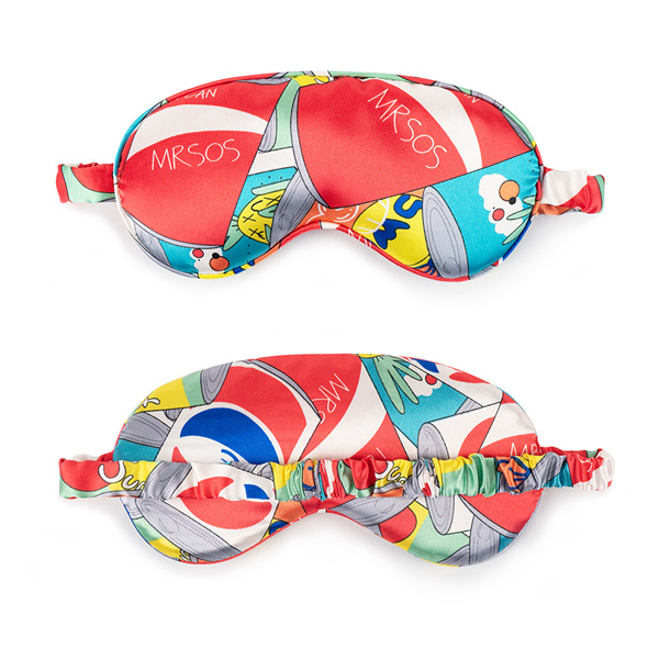 Patterned Imitation Silk Travel Sleep Eye Mask 14