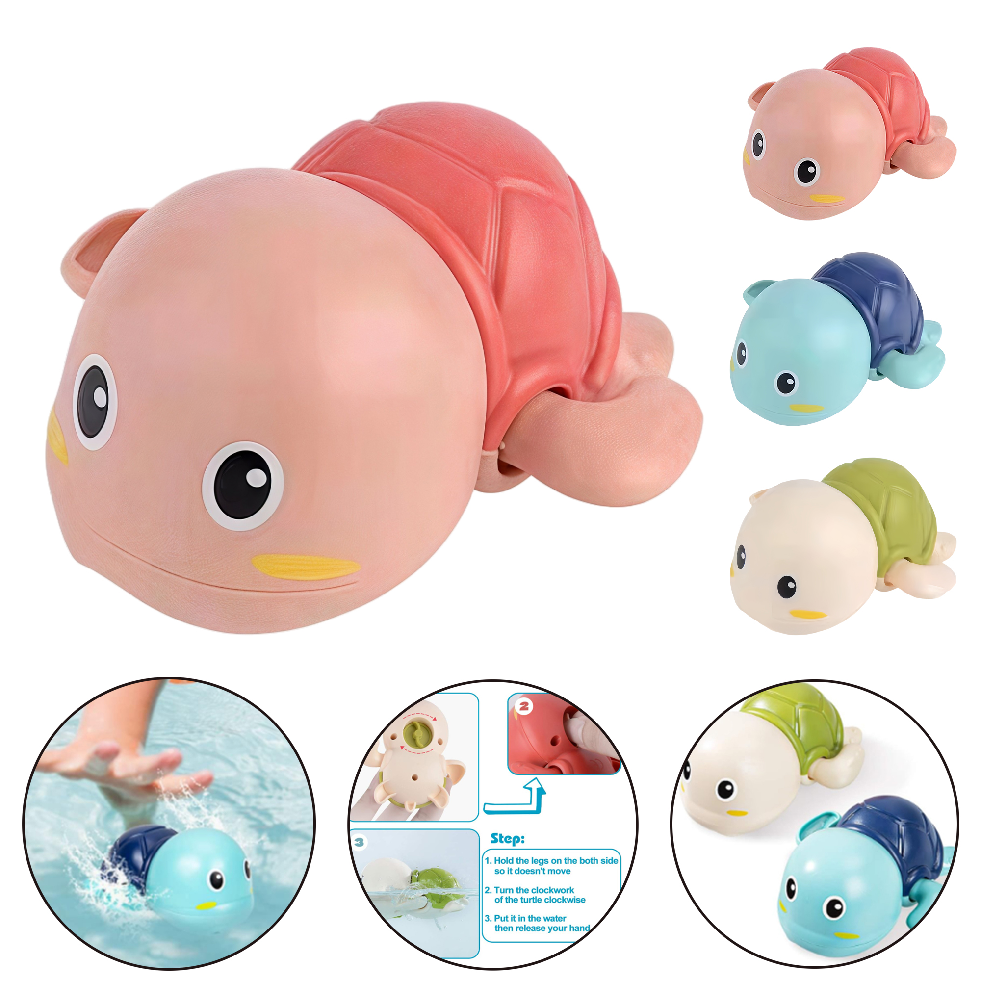 Baby Bath Water Play Toys Duck Dolphin Infant Swimming Toy for Boys Girls Kids 2