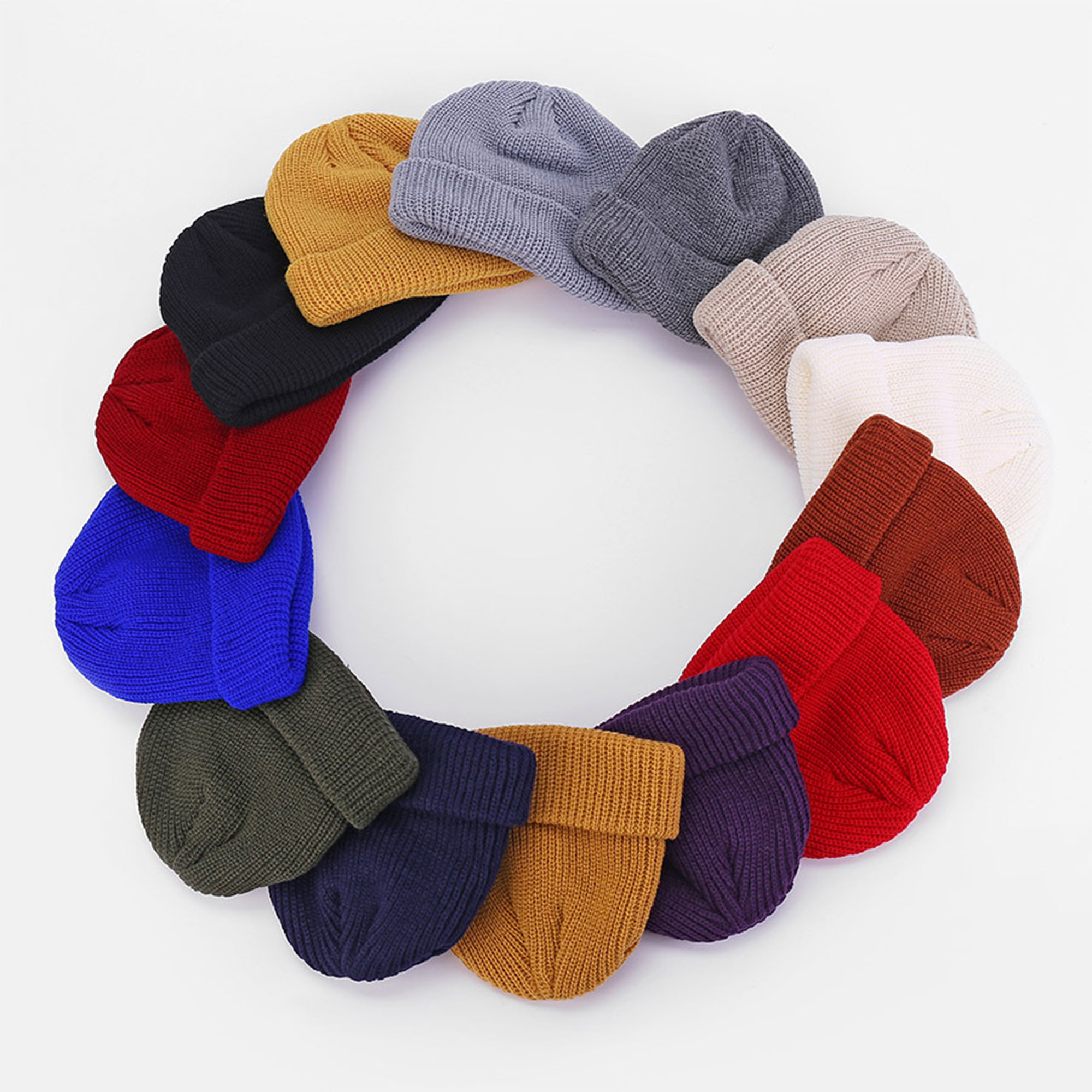 Solid-Color Cuff Beanie 1