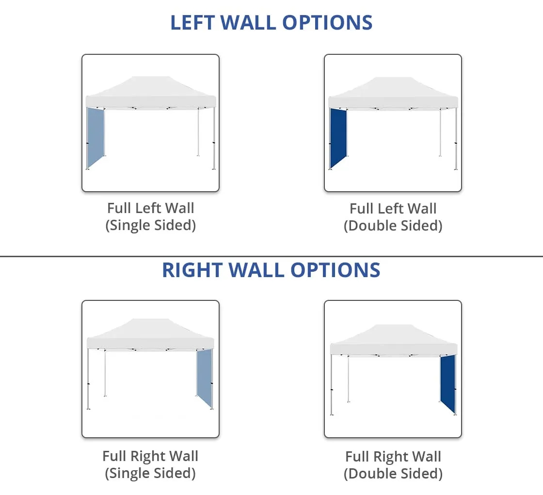 15 Ft Aluminum Canopy Tent with Full Back Wall, Single-Sided 6
