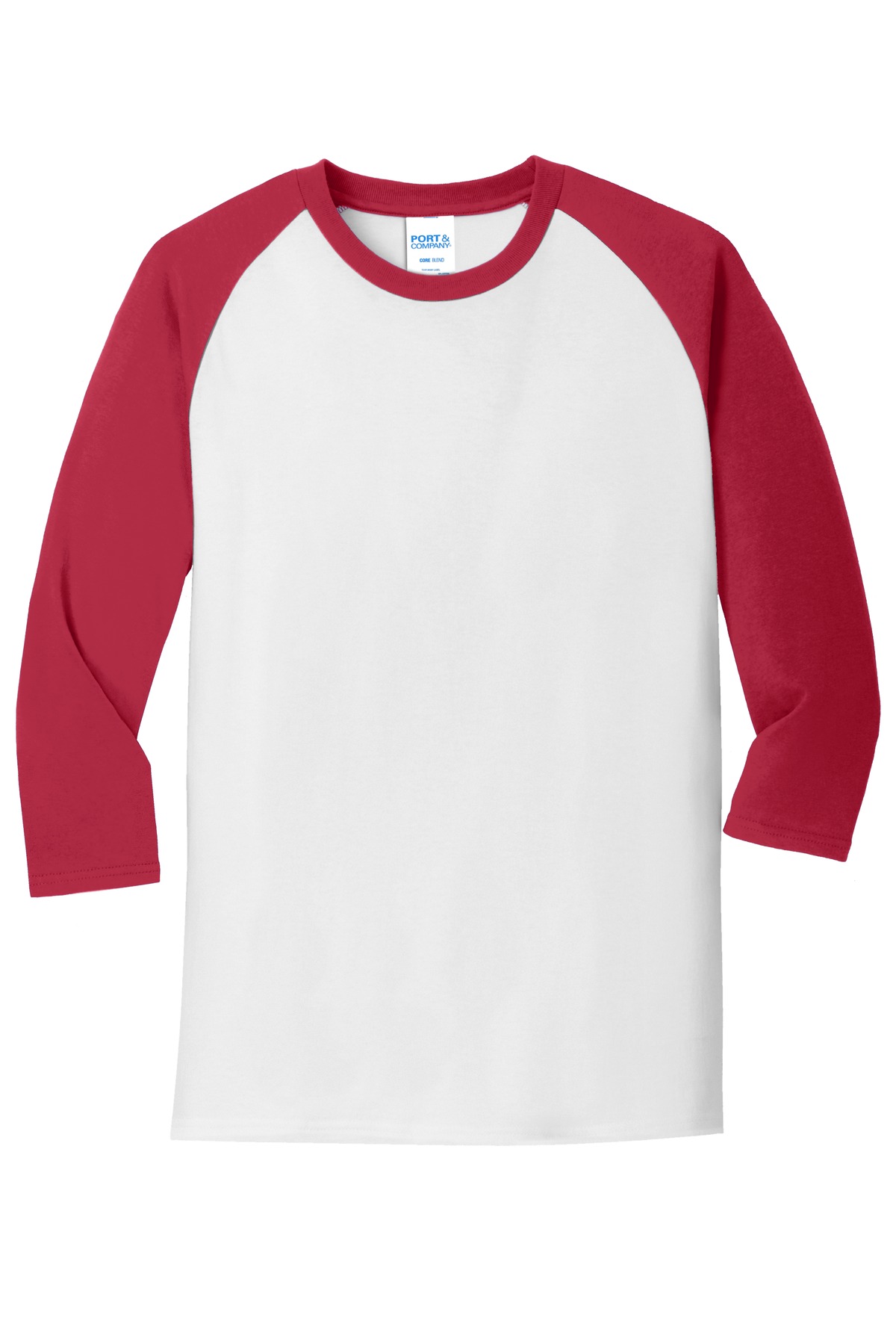 Port & Co Core Blend 3/4-Sleeve Raglan Tee. PC55RS 27