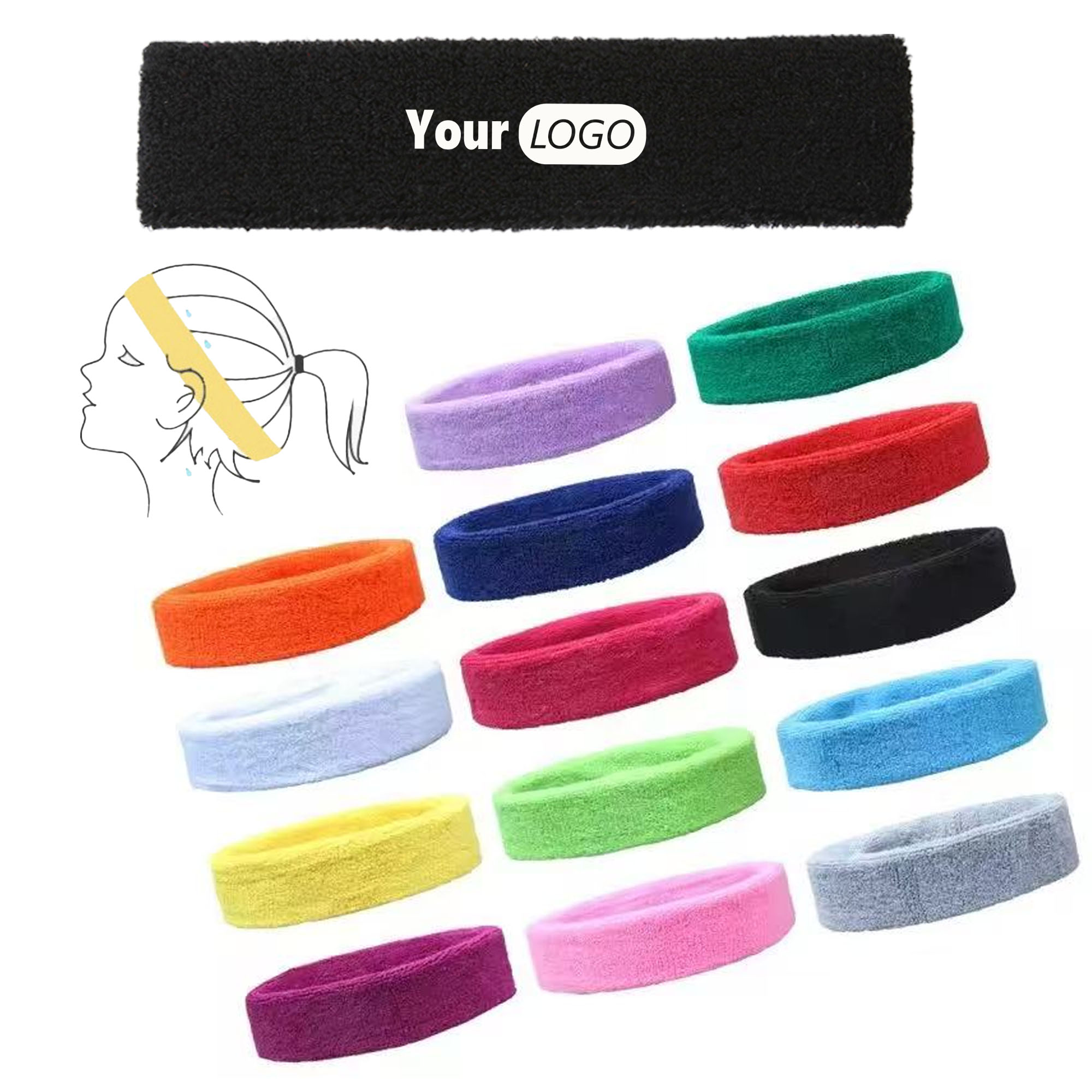 MOQ 10 pcs Sweatband Headband 2
