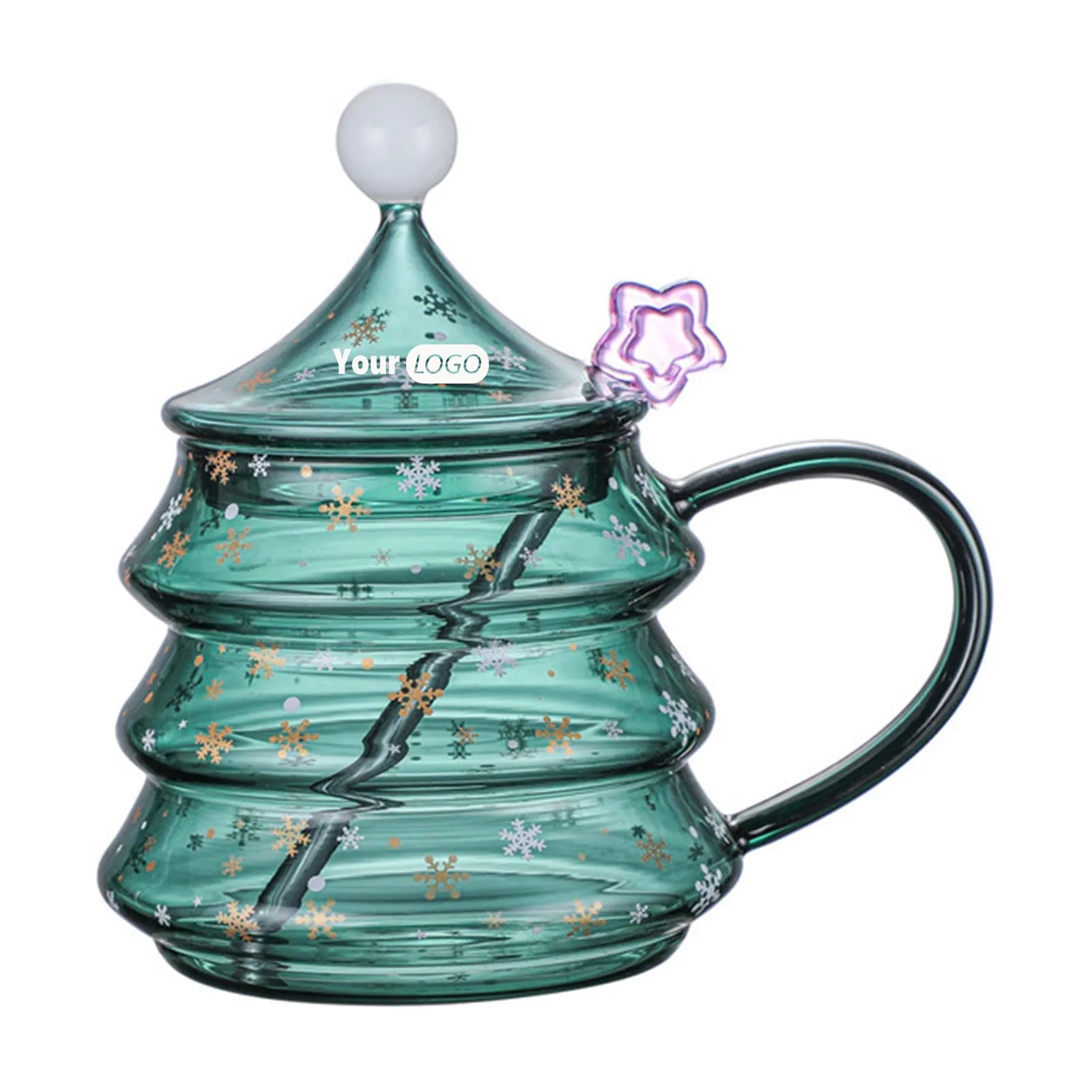 Christmas Tree Glass Coffee Mug 2