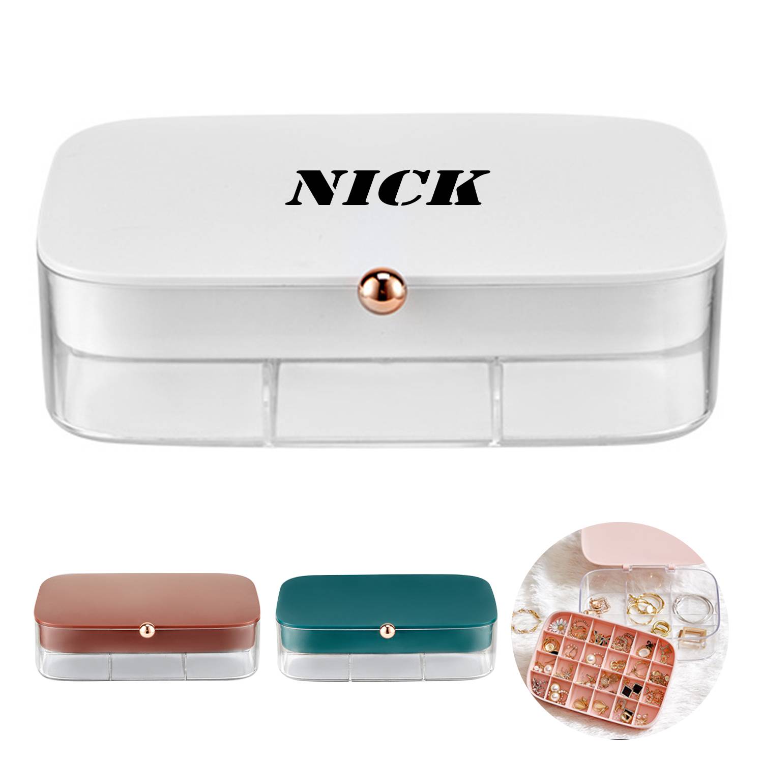 Shining Necklace Jewelry ABS Double Layer Storage Box 2