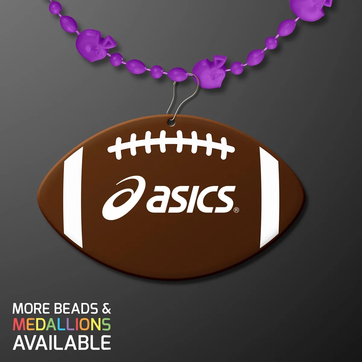 Sport Head Party Bead Necklaces with Football Medallions 6