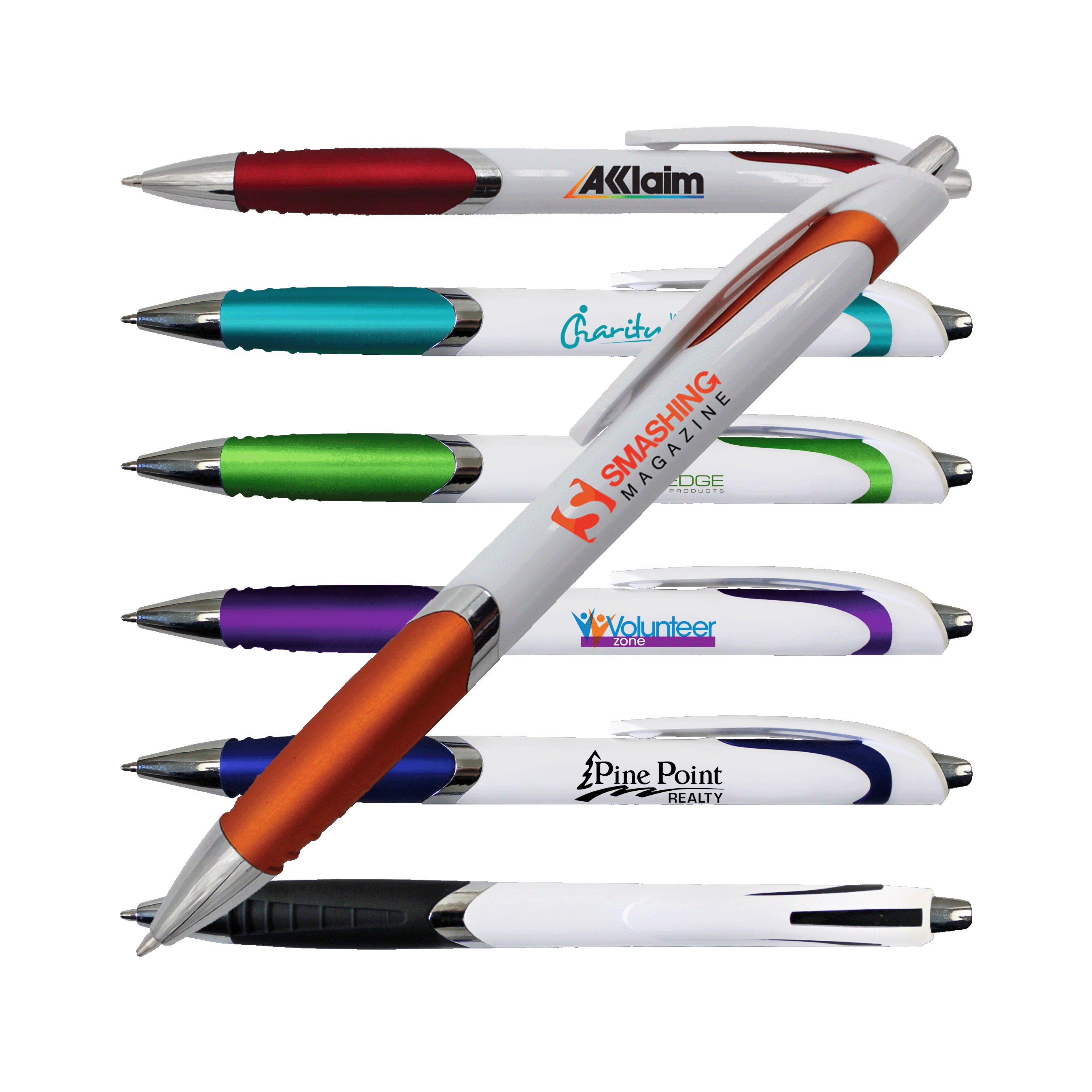 White Crest Grip Pen 10