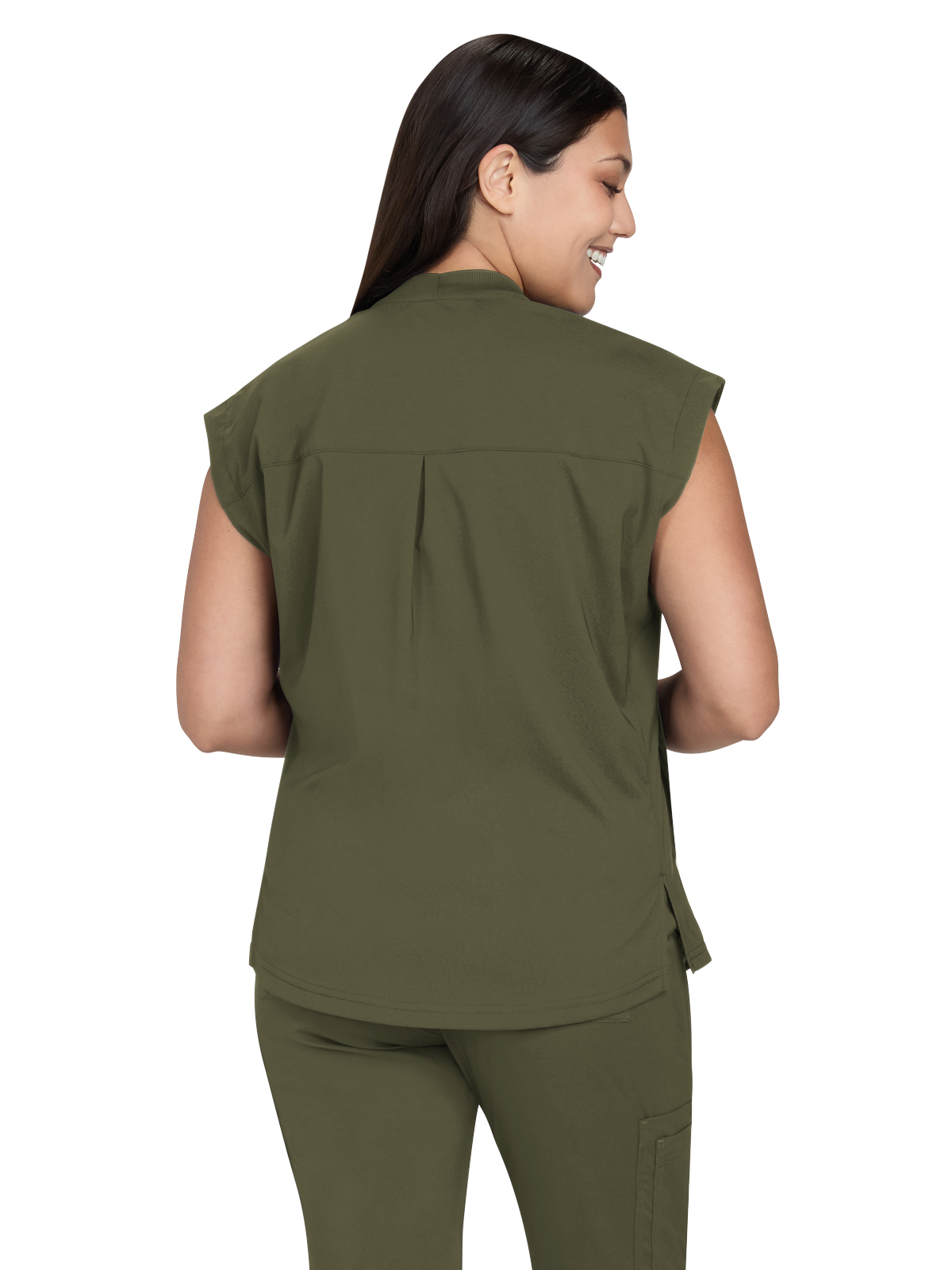 Basics - Women's Two-Pocket Round Neck Scrub Top 7