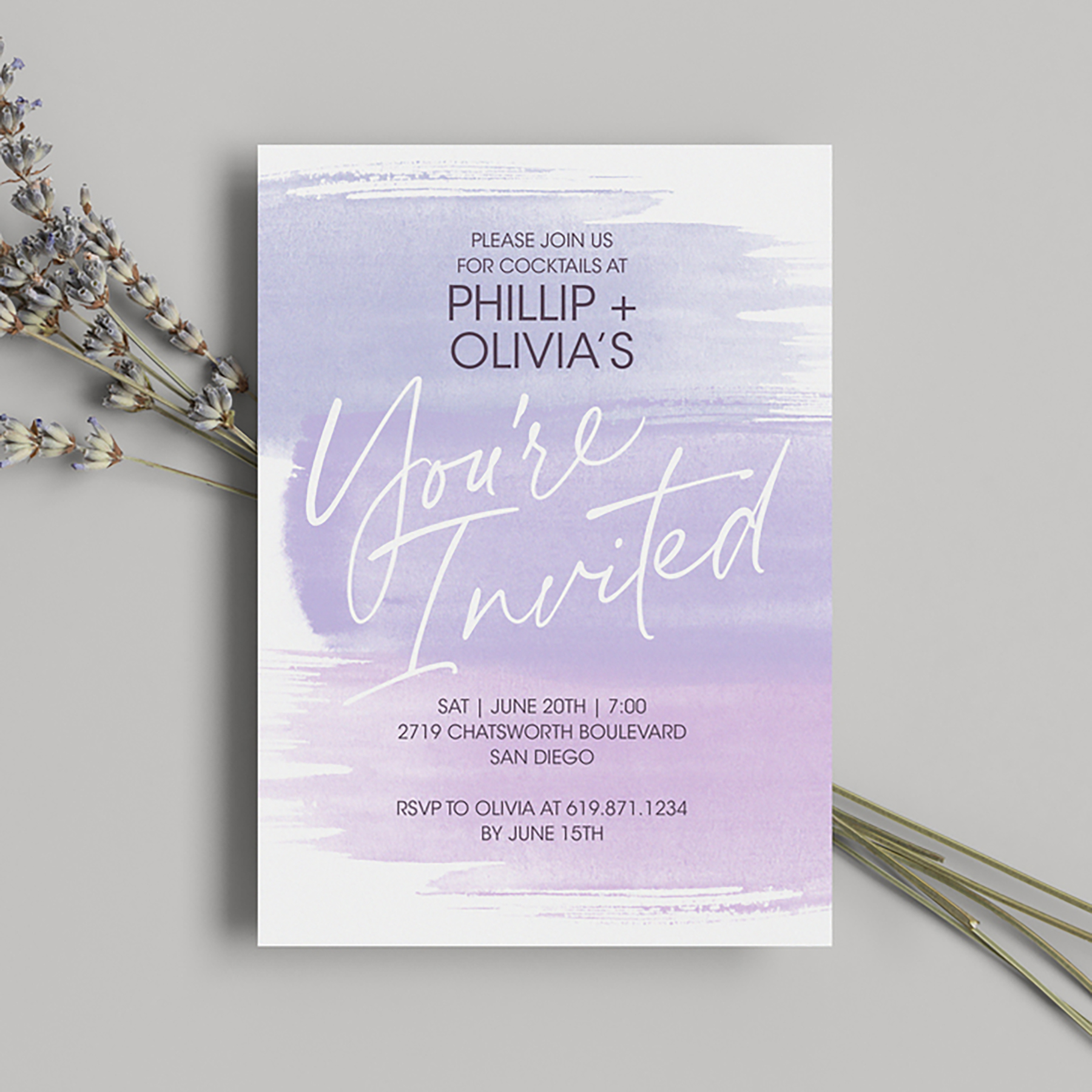 Shades of Lavender Invitation 4