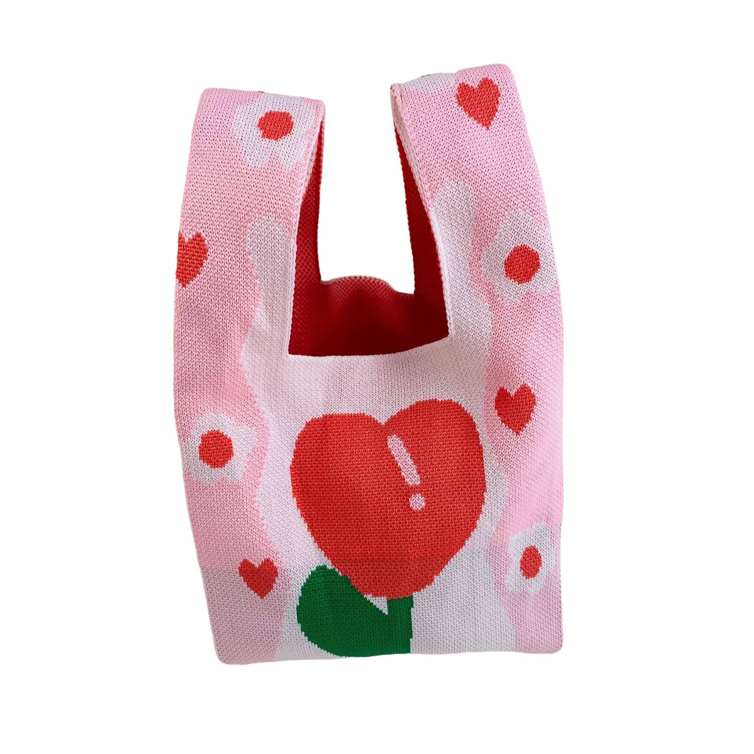 Women Lightweight Polyester Wrist Knit Tote Bag 8