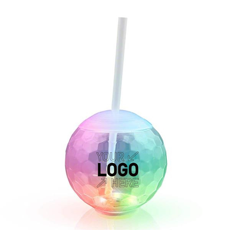 Glow Ball Light Up Tumbler Cups With Straw