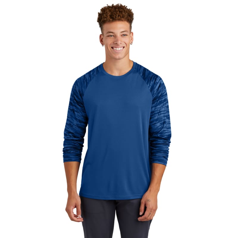 Sport-Tek Drift Camo Colorblock Long Sleeve Tee 8
