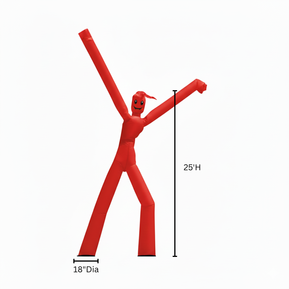 25'H Wacky Man™ Double-Leg Inflatable, Red (PMS 186) 4