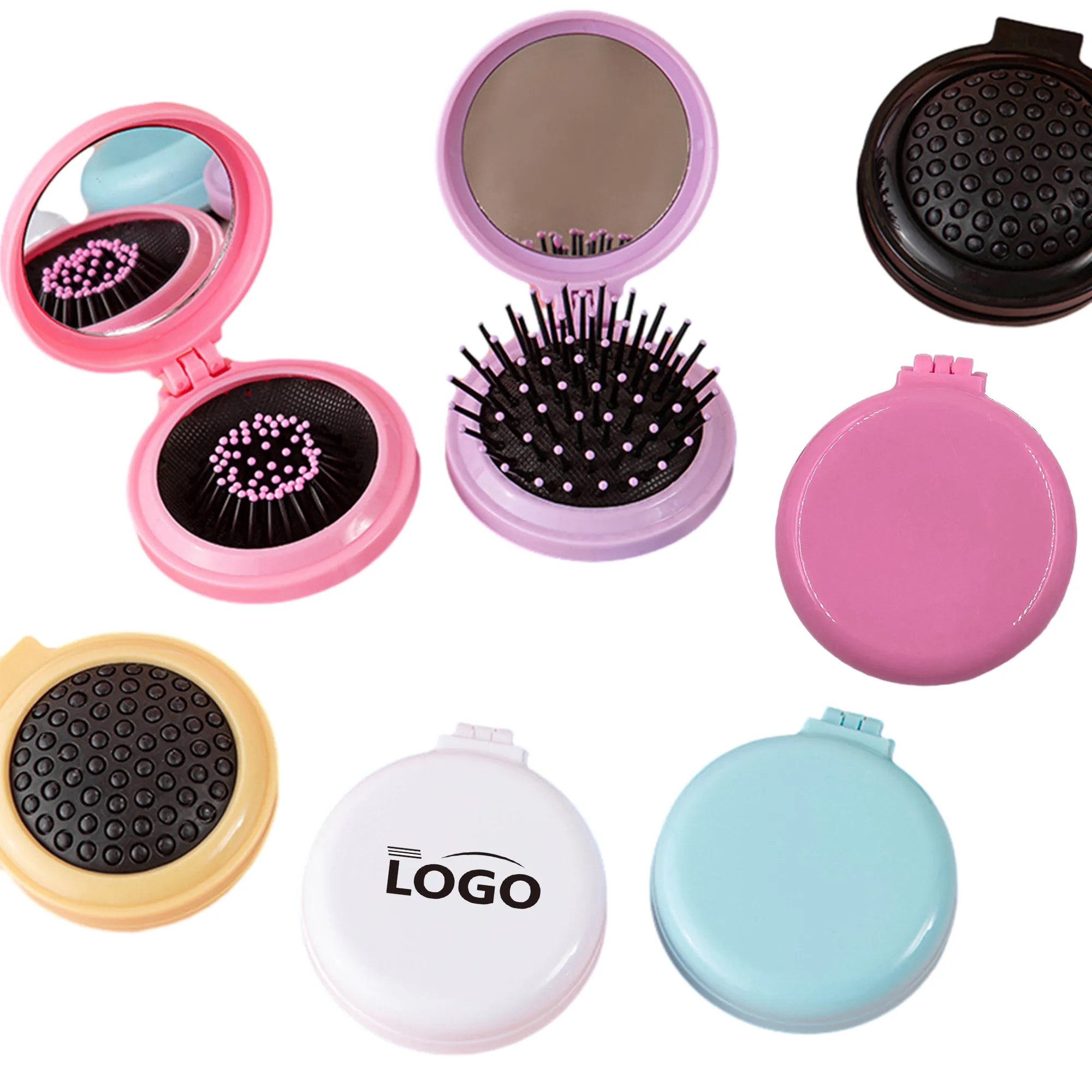 Portable Mini Folding Mirror Air Cushion Comb MOQ 100PCS 1