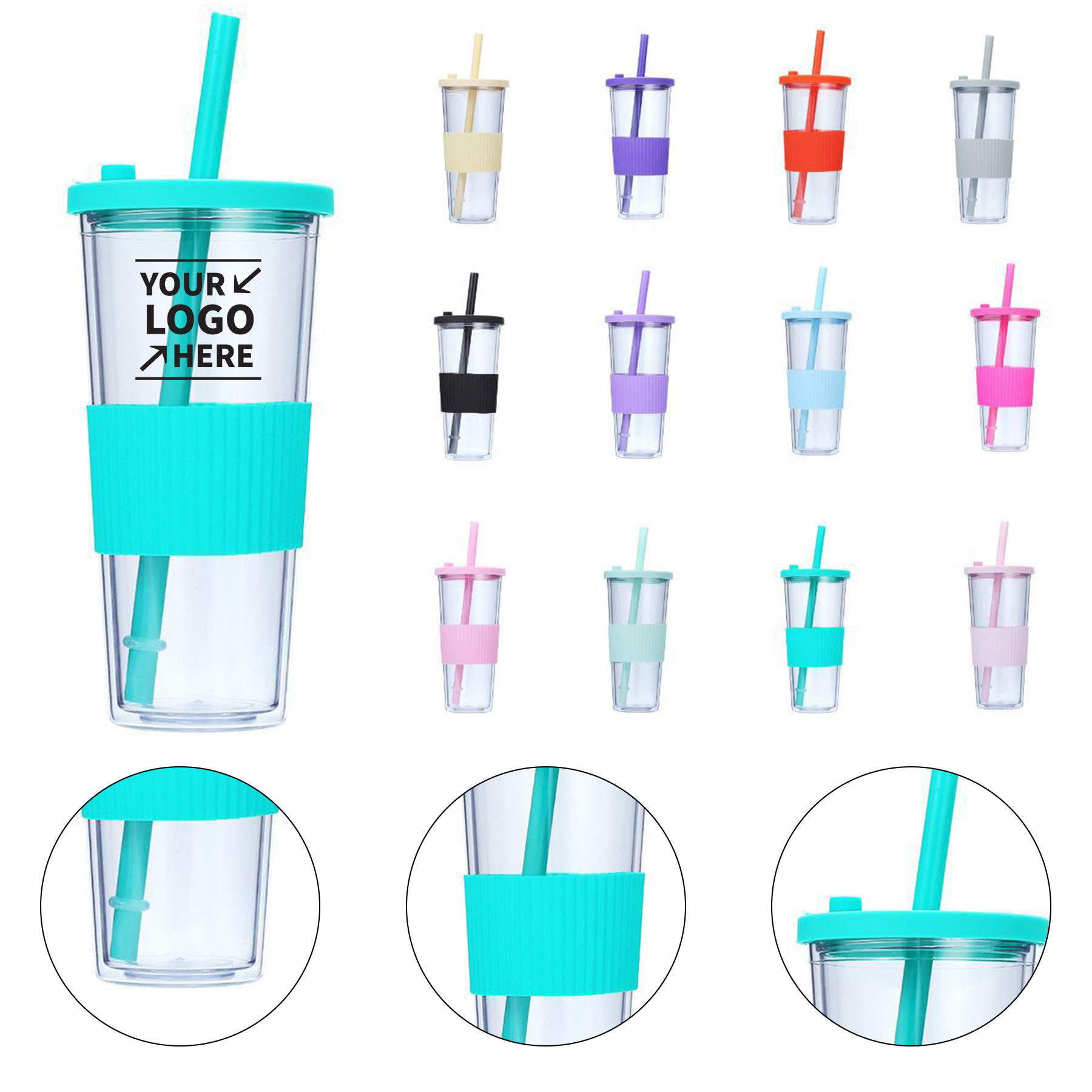 24Oz Reusable Boba Cup Set 1