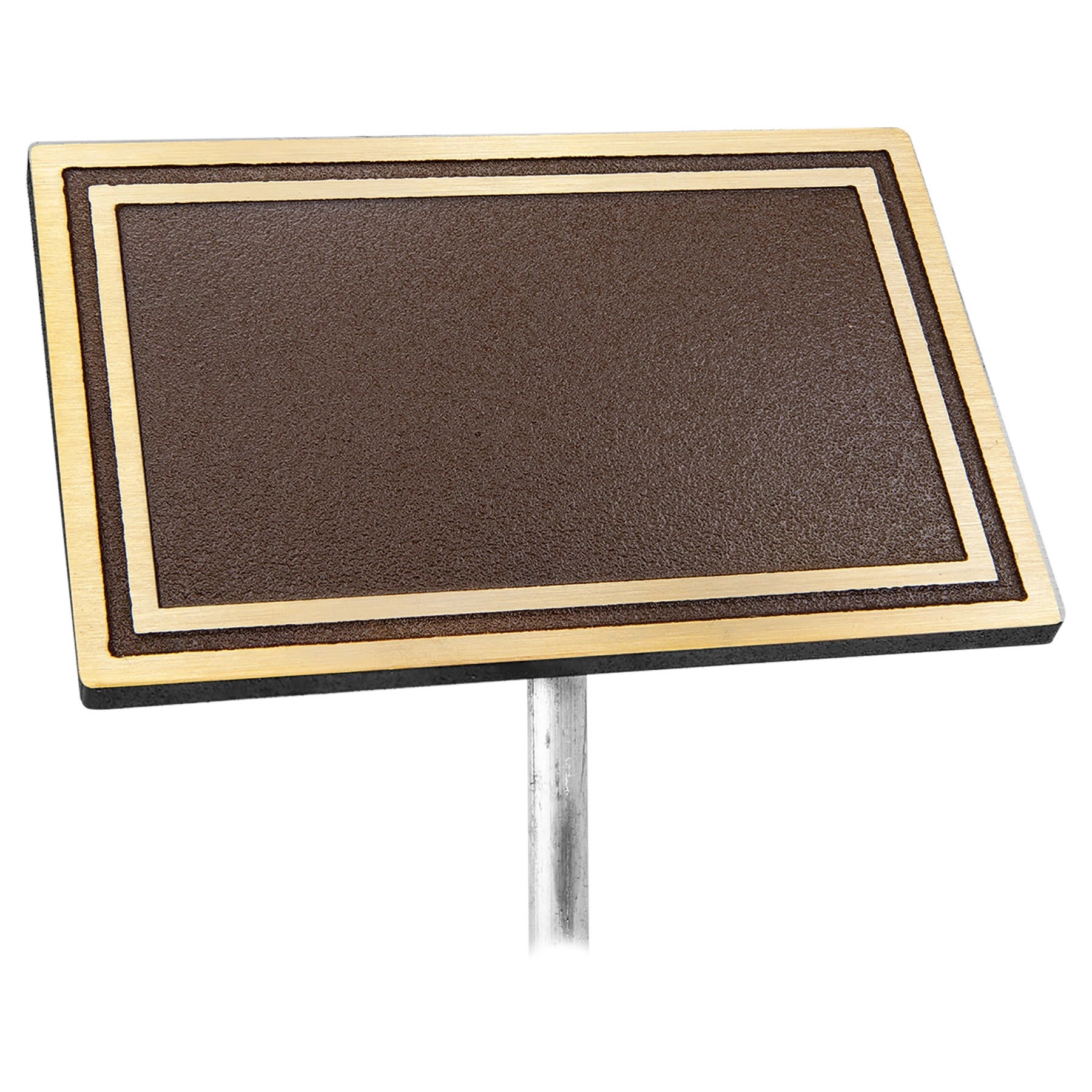 Bronze/Brown Rectangle Solid Cast Aluminum Sign with 24" Aluminum Rod (6"x4") 8