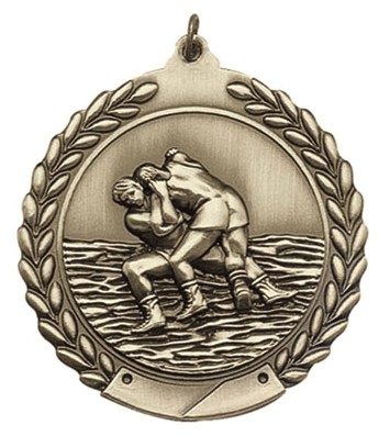 Wrestling Die Cast Medal, 1 3/4" 1