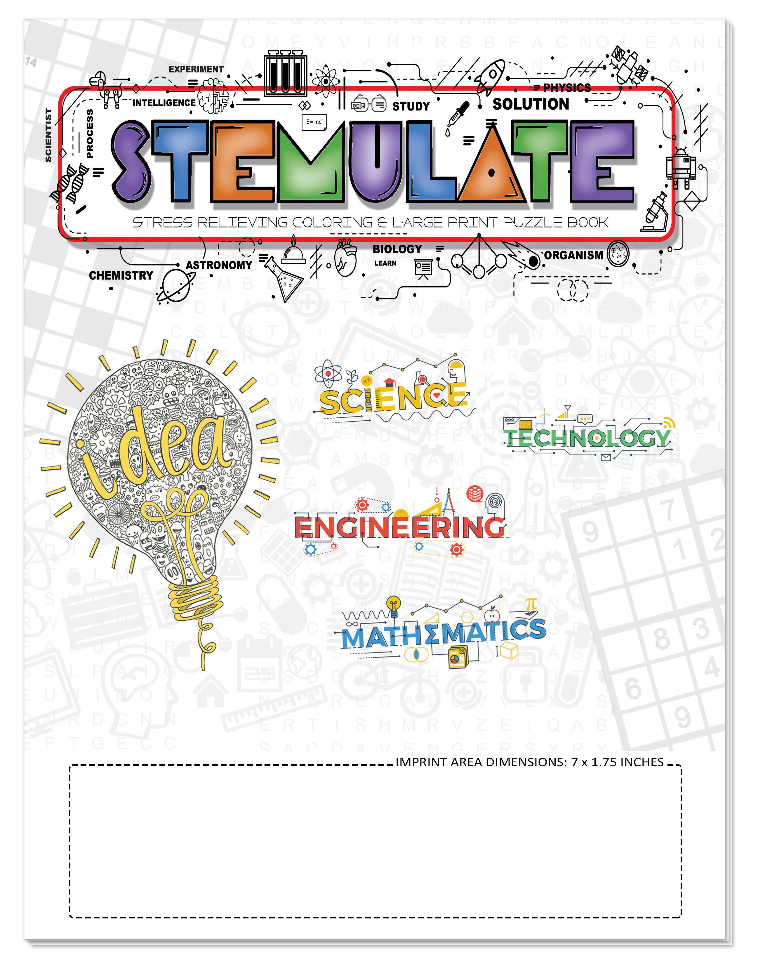 Relax Pack: STEMulate - Adult Coloring and Large Print Puzzle Book Combo with Colored Pencils 2
