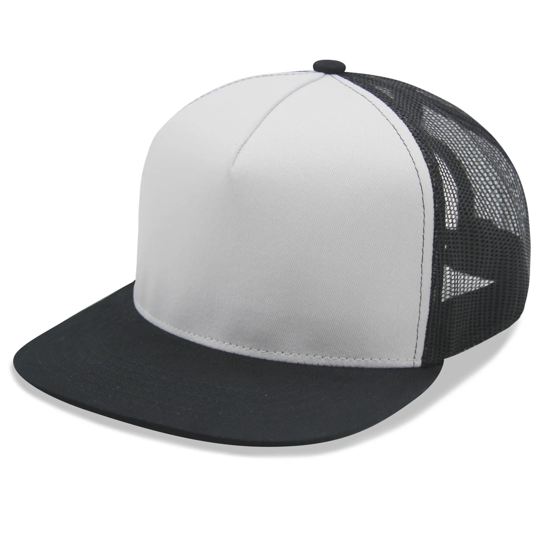 5 Panels Flat Bill Mesh Back Trucker Cap