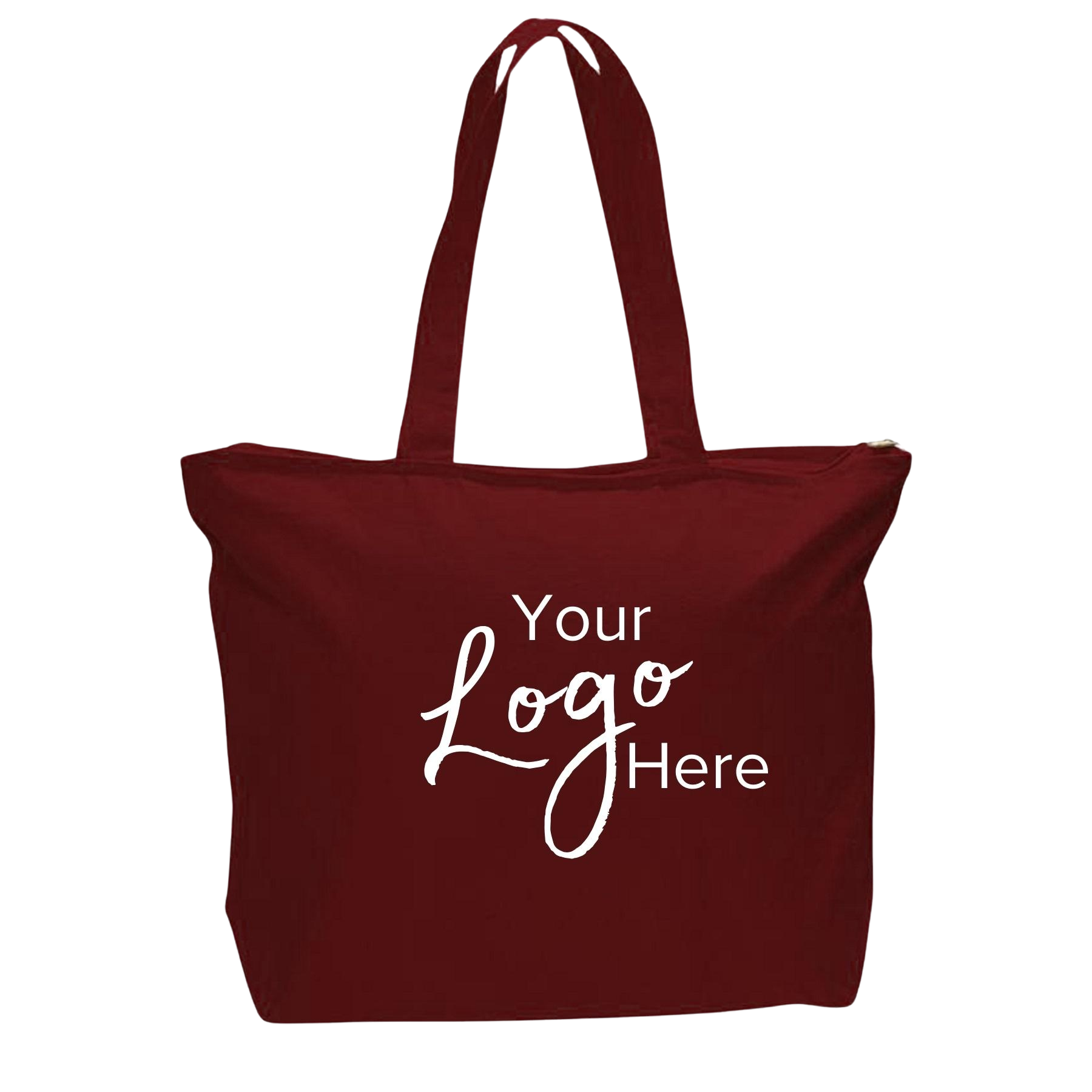Canvas Zipper Tote Bag 20" W x 15" H with 5" Gusset, custom tote bag with logo imprint 9