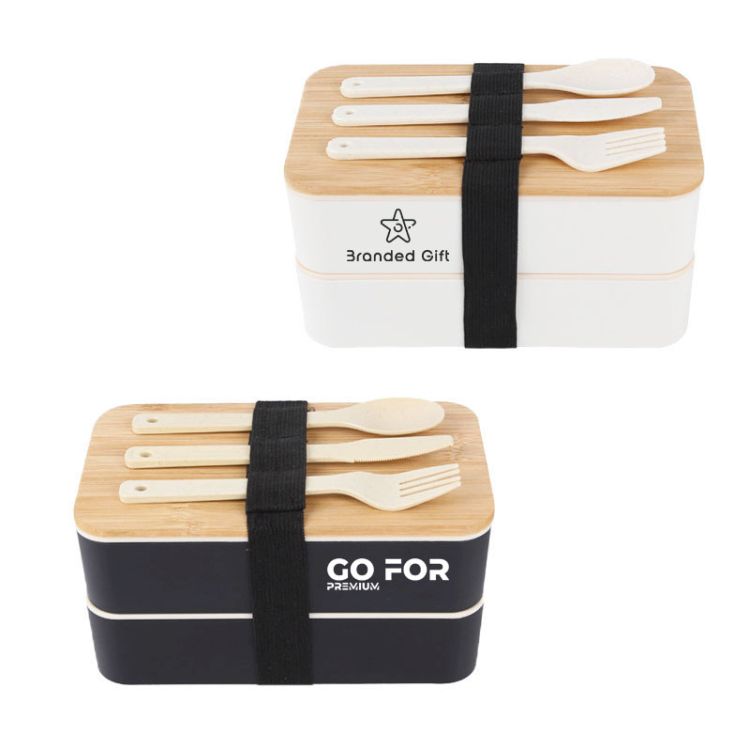 Wheat Straw Bento Lunch Box Double-Layer 2