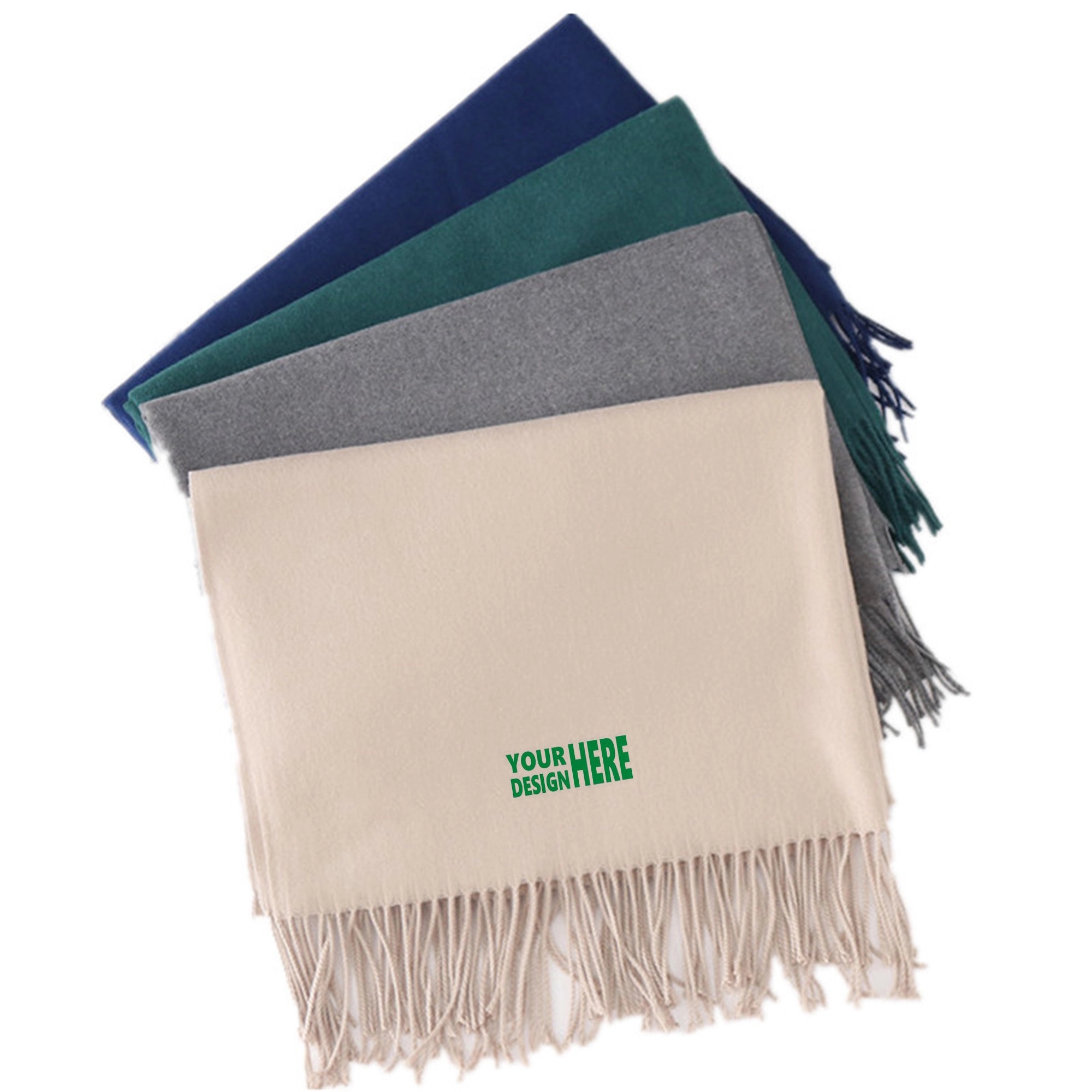 Monochrome Shawl With Logo 2