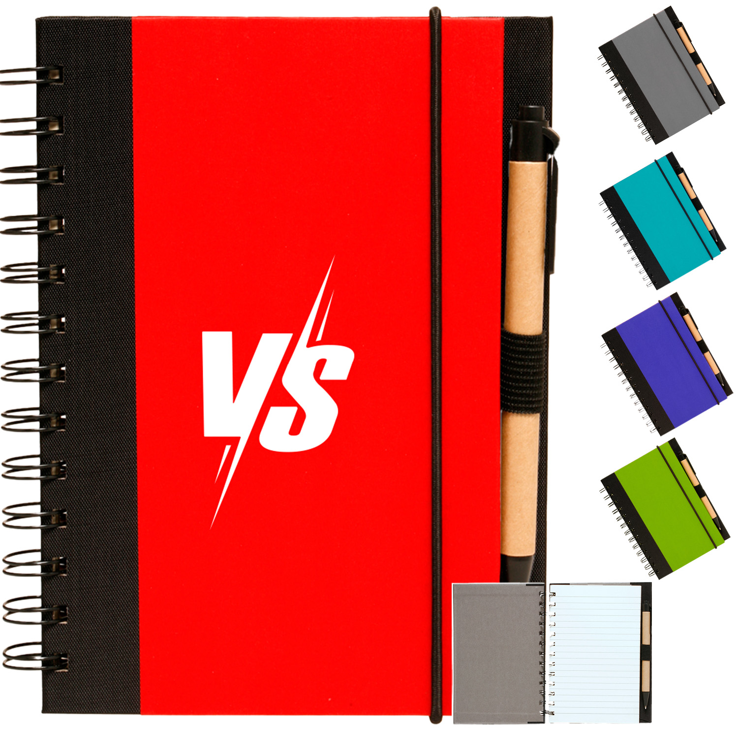 5" x 7" in Eco Friendly Spiral Notebook with Pen 2