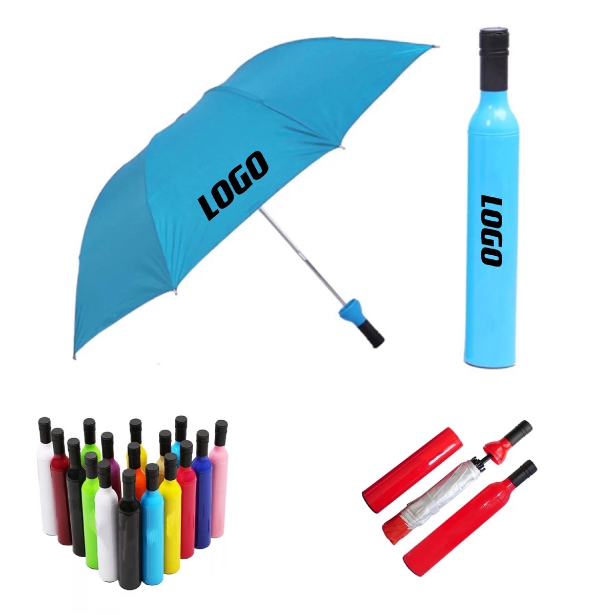 Folding Umbrella with Wine Bottle 2