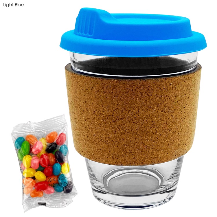 Jelly Bean In Cork Band Glass Coffee Cup 8