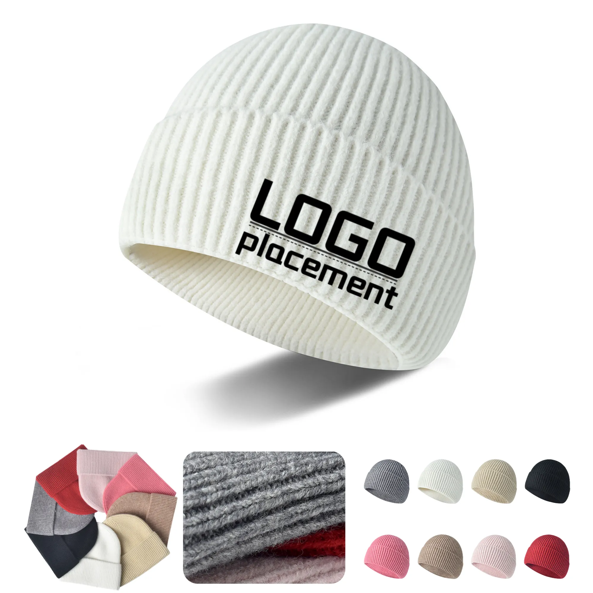 Autumn Winter Integrated Knitted Warm Cold-Proof Beanie