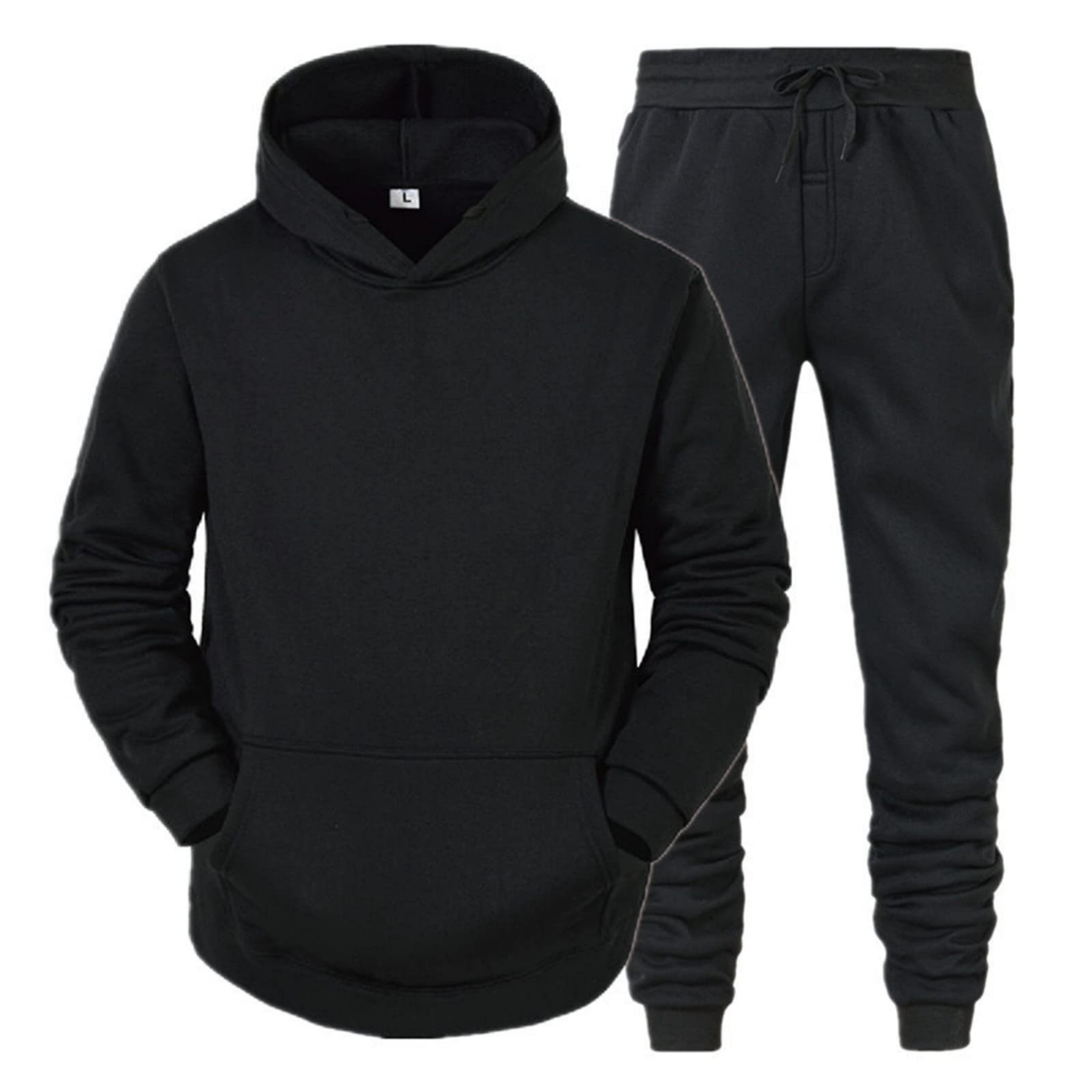 Custom Contrast 3D Printed Hooded Men Jogger Set Sweat Suit 2