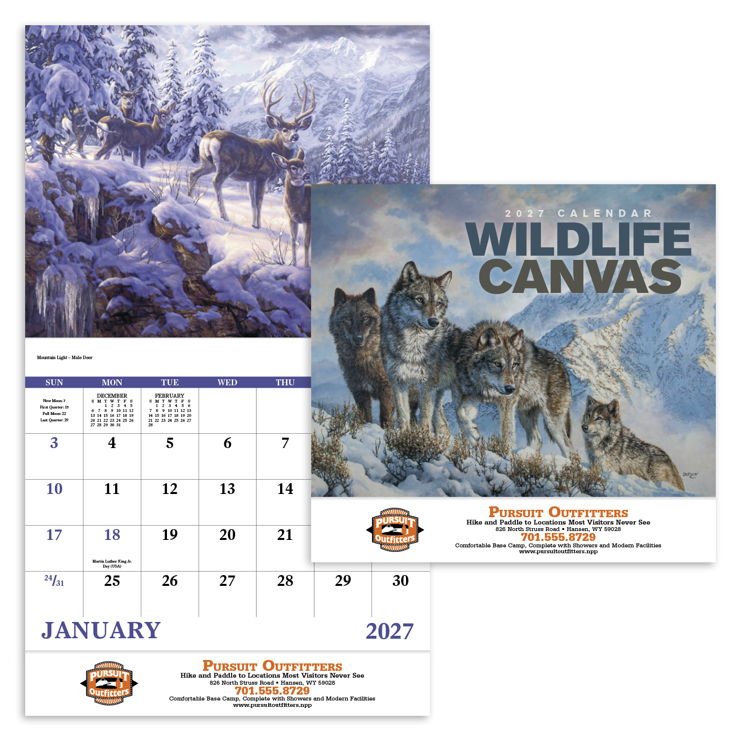 Good Value™ Wildlife Canvas - Stapled Calendar 42