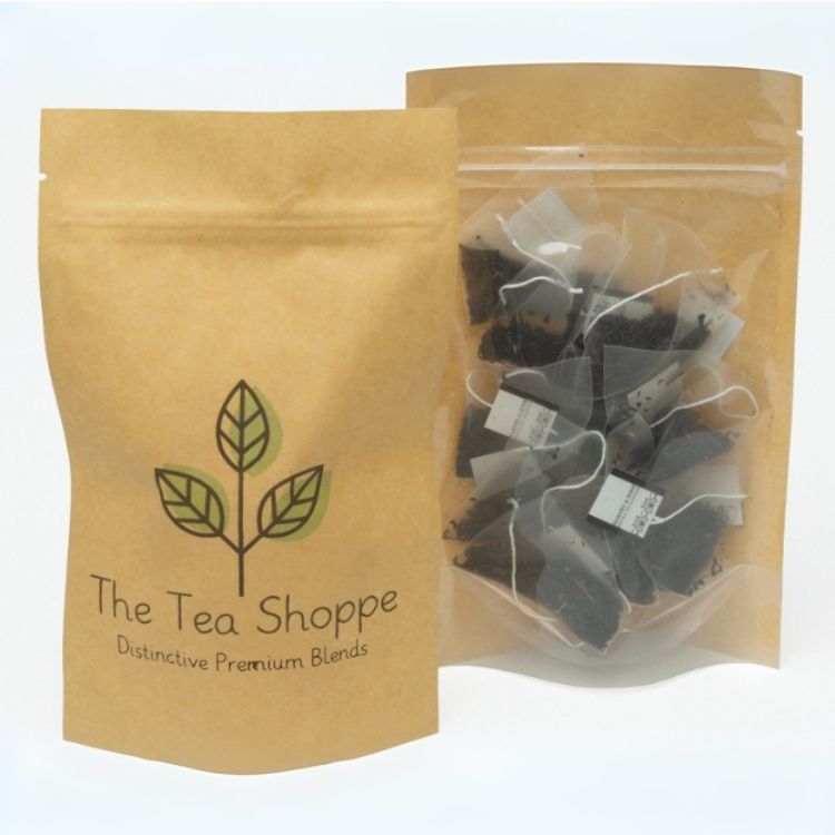 Full Color Stand Up Kraft Pouch with Clear Back (5"W x 8"H x 2.5"D)