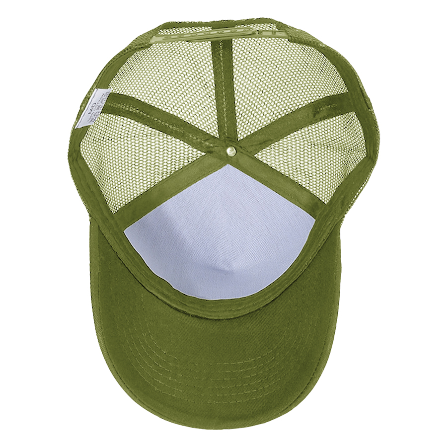 Stock Solid Color Cotton 5-Panel Trucker Cap 59