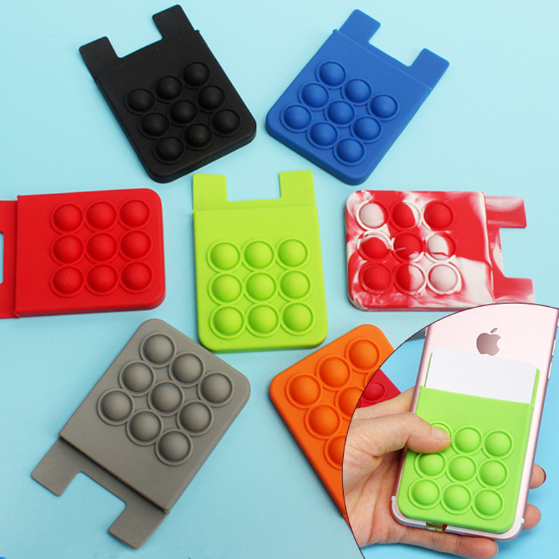 Silicone Popper Stress Reliever Phone Card Holder 7