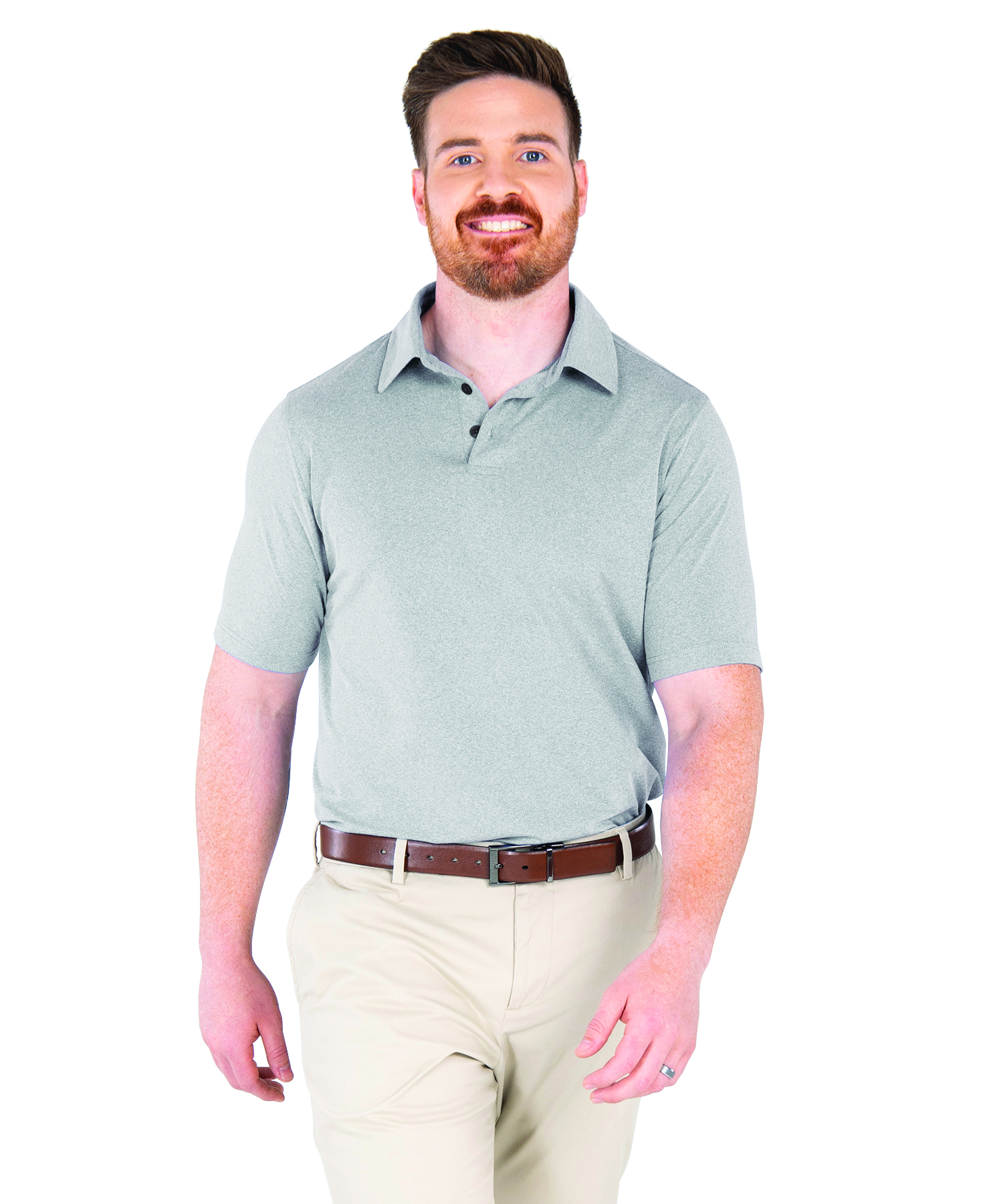 Men's Heathered Eco-Logic Stretch Polo 19